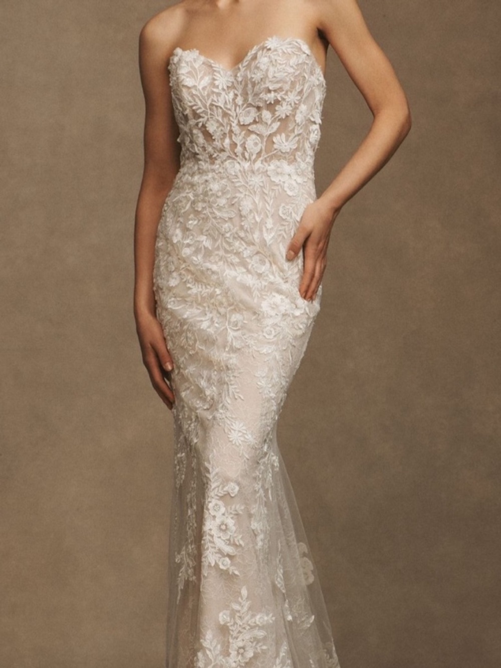 Wtoo by Watters Bettina Strapless Corset All-Over Lace Wedding Gown - Picture 2 of 16